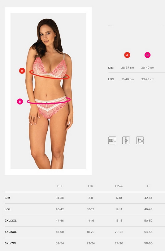 OBSESSIVE KOMPLET BIELIZNY 2-CZĘŚCI BLOOMYS L/XL Rozmiar L/XL