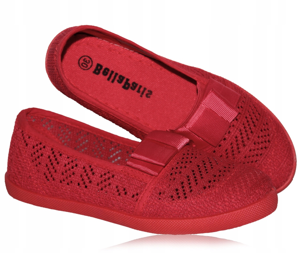 

Koronkowe ażurowe czerwone trampki kokardka 32