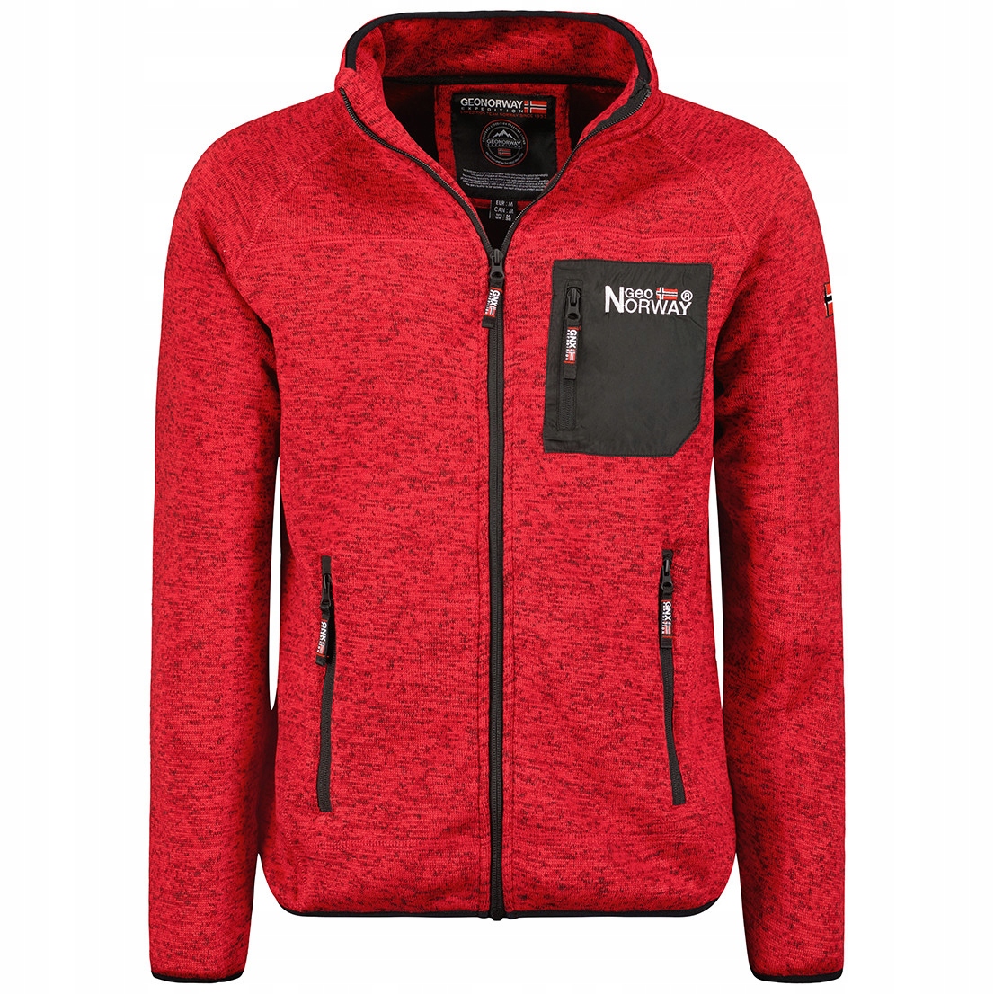 Geographical Norway mikina pánská Title Men zip L červená