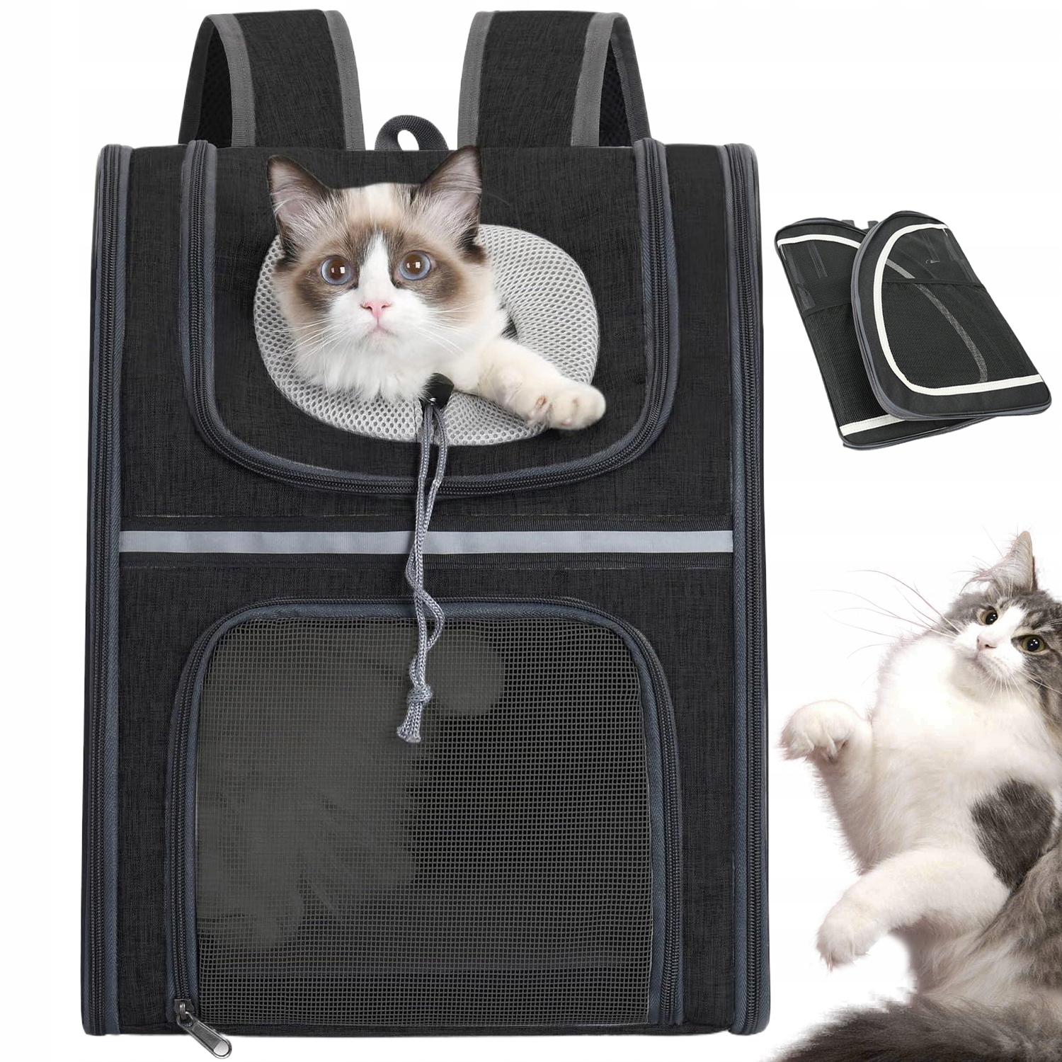 Levně Batoh Pro Psa Přepravka Pro Kočky Přední Dvířka Prodyšný Skládací