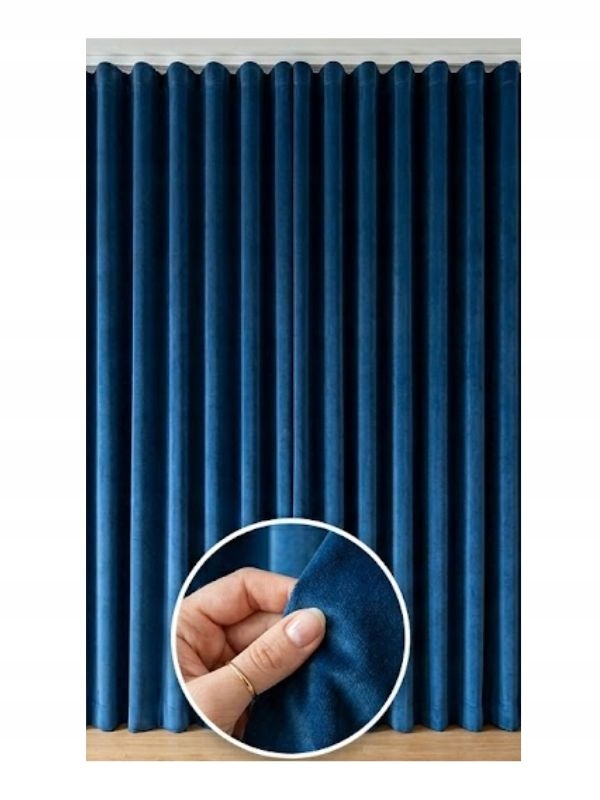 Velvetová záclona š.300x220 Farby Mäkká Lesk Všívame pásku Wave do vĺn