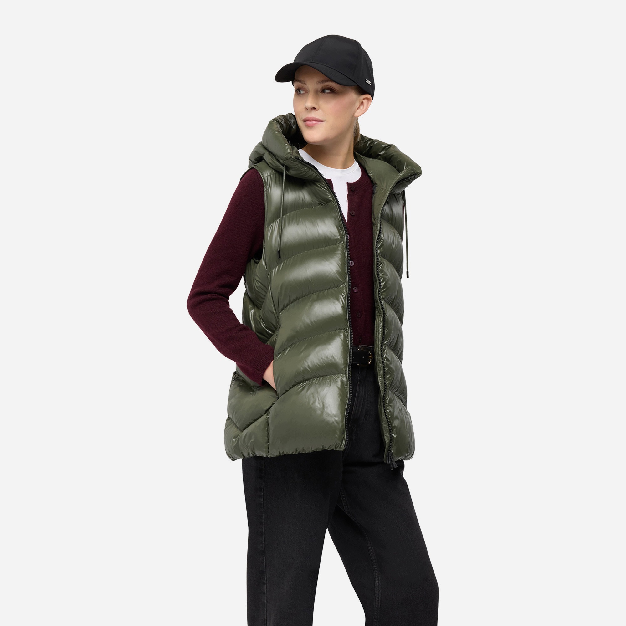 Geox Khaki dámská vesta Geox Bleyze