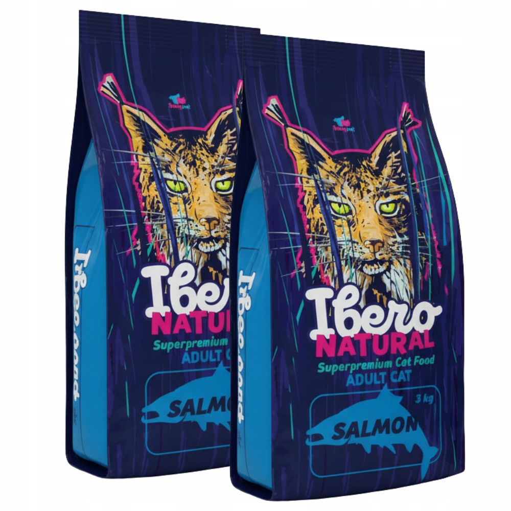 Levně Suché krmivo pro kočky losos 6 kg Ibero Natural Cat Adult Premium