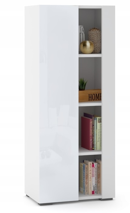 Vitrína Rtv Komoda do obývacího pokoje Vysoká police Bílý Lesk