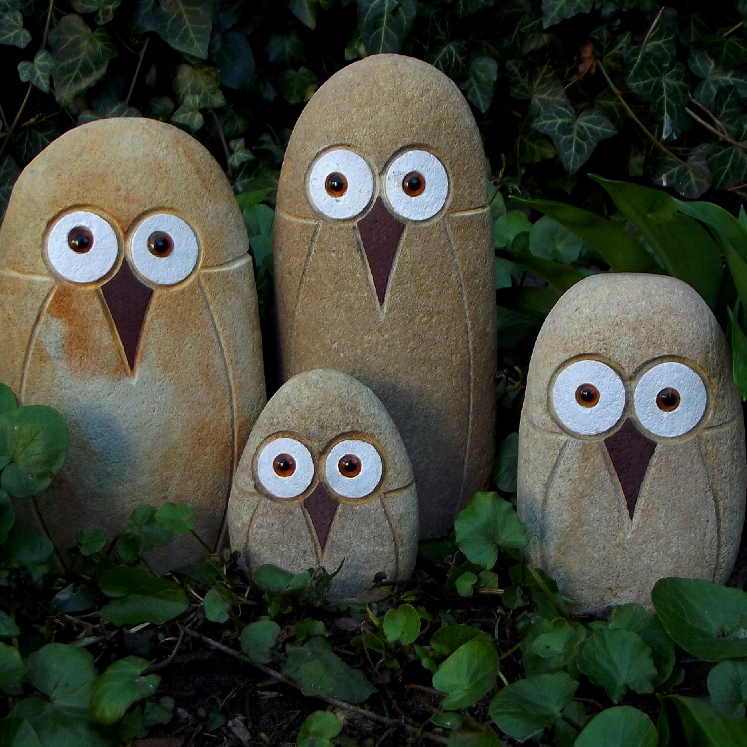 ozdoby do ogrodu z kamieni figurki sowy zestaw 4sz Producent 3M