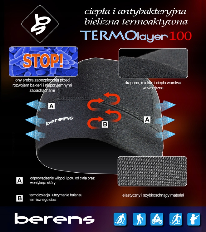 CIEPŁA CZAPKA TERMOAKTYWNA BERENS TL100 Marka Berens