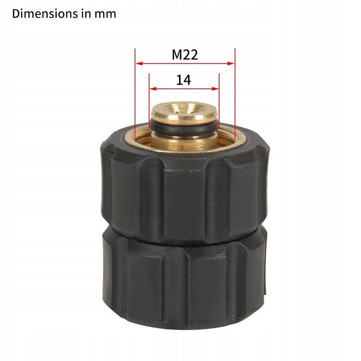 ZŁĄCZKA OBROTOWA ADAPTER WLOT M22 ŻEŃSKI, WYLOTM22 Typ adapter