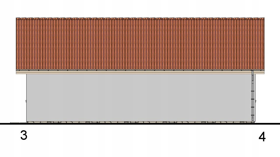 PROJEKT BUDYNKU GOSPODARCZEGO Z PIWNICZKĄ GO8 Spad dachu dach dwuspadowy