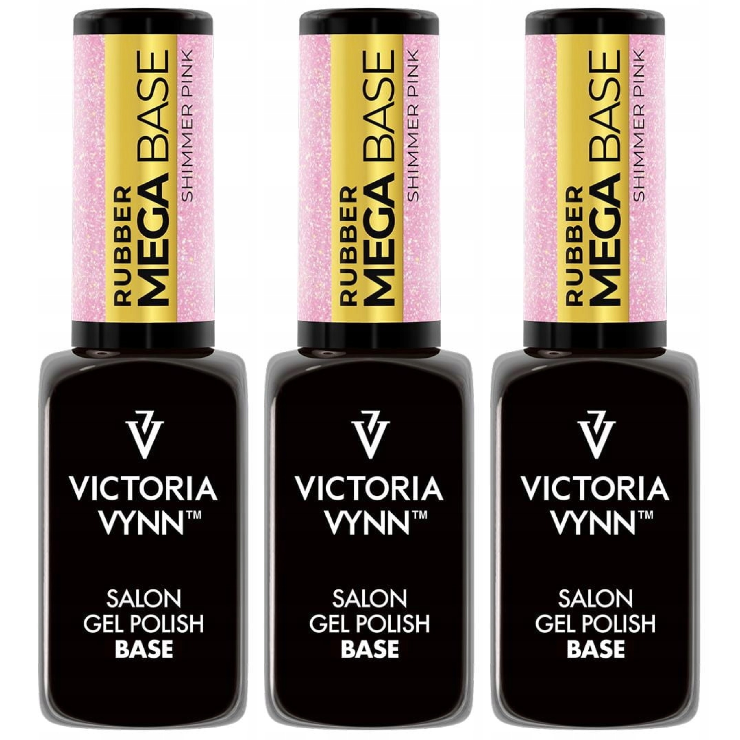 3 x Victoria Vynn Hybridní báze Base Shimmer Pink 8 ml Růžová Lesk