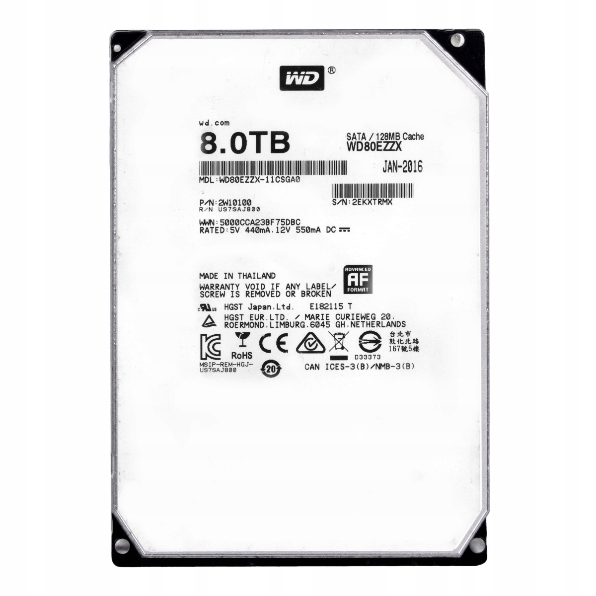 Wd 8TB 5.4K 128MB Sata III 3.5'' WD80EZZX