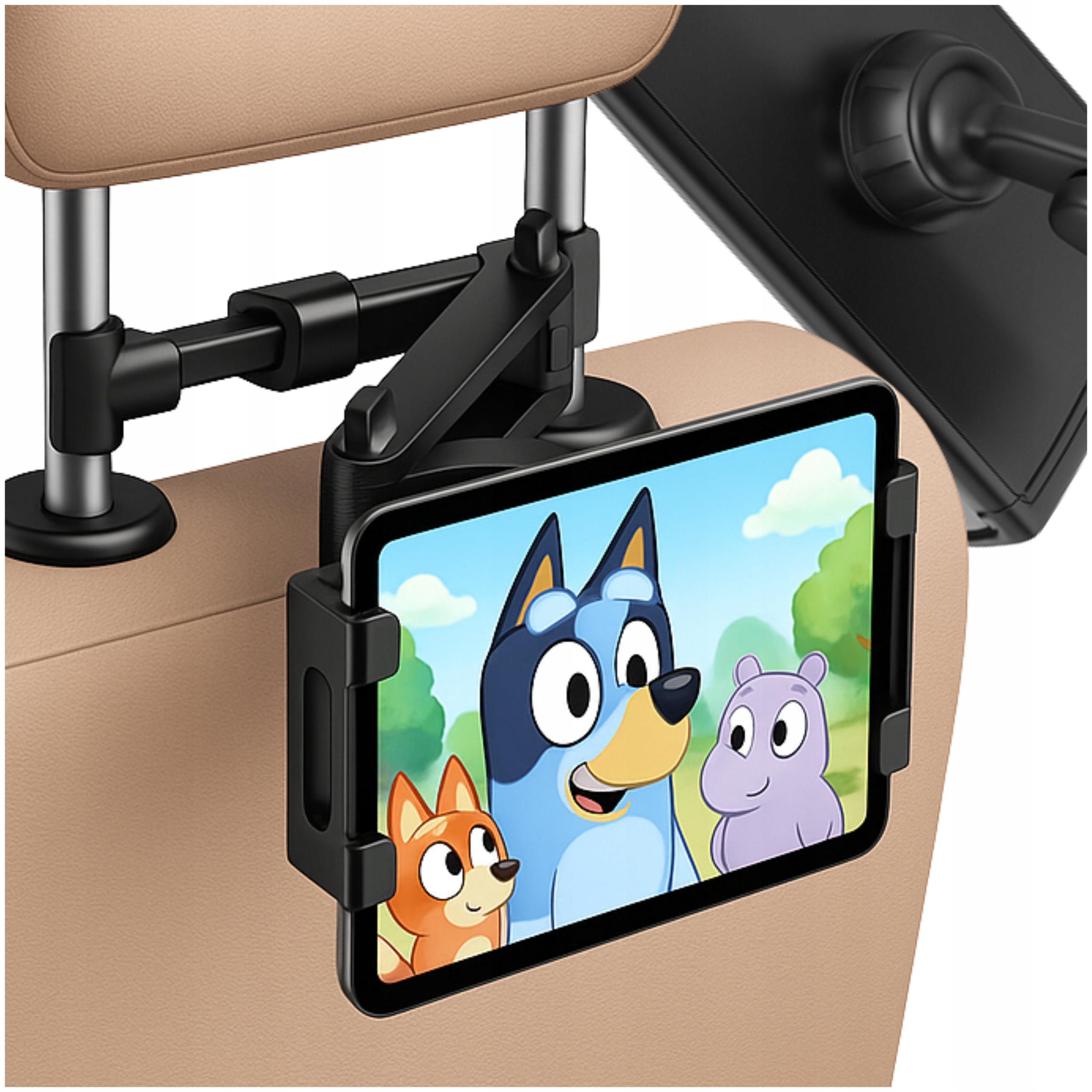 REGULOWANY UCHWYT SAMOCHODOWY NA TABLET TELEFON ZAGŁÓWEK SIEDZENIE DO AUTA