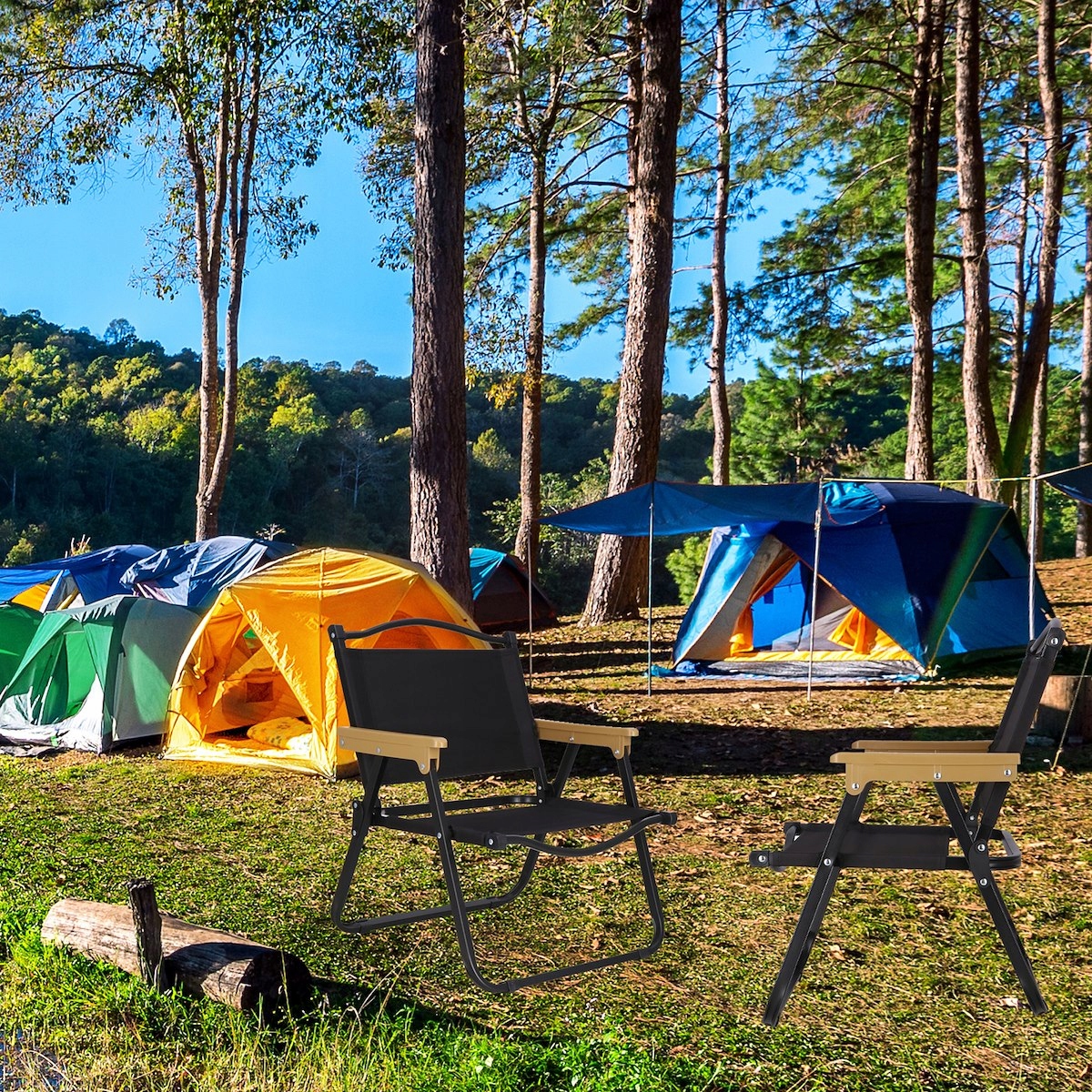 ZESTAW 2szt KRZESŁA WĘDKARSKIE SKŁADANE KRZESEŁKO TURYSTYCZNE KEMPINGOWE EAN (GTIN) 5907719484808