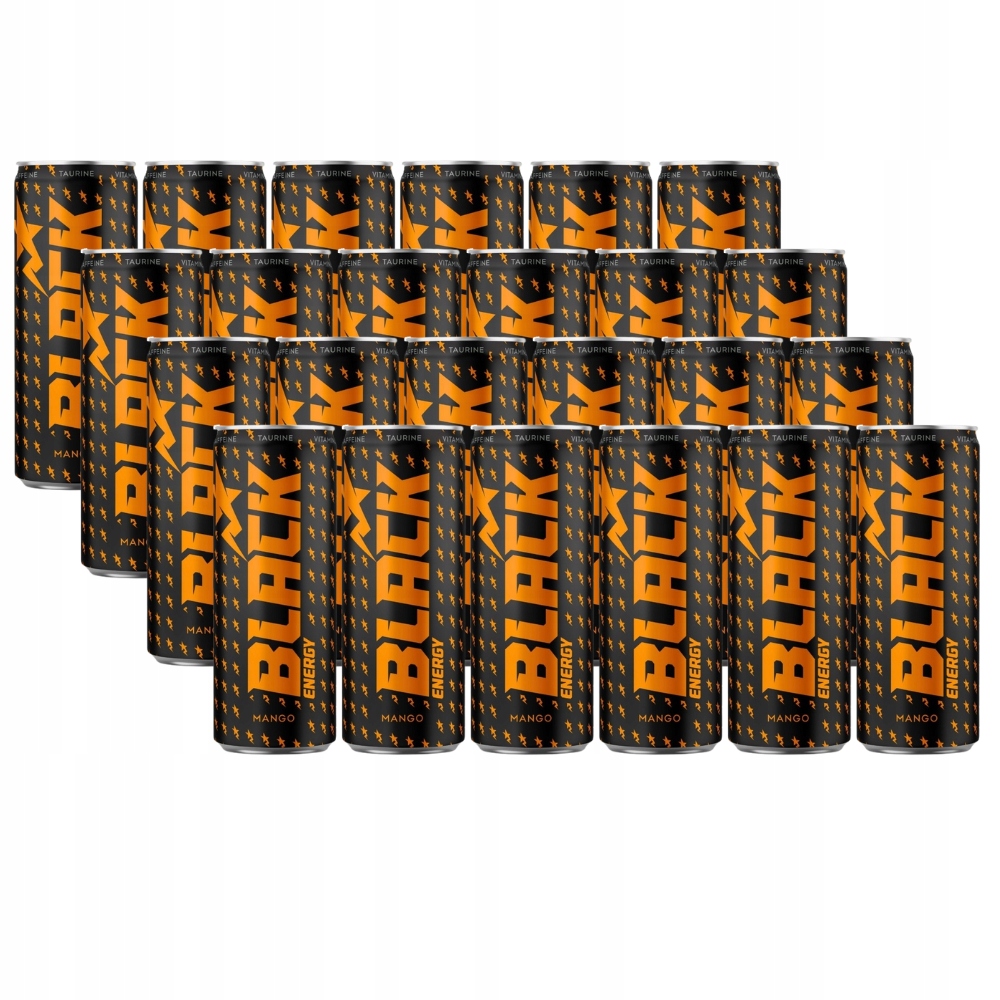 Levně Black Energy Mango Sycený energetický nápoj 250 ml x 24 kusů