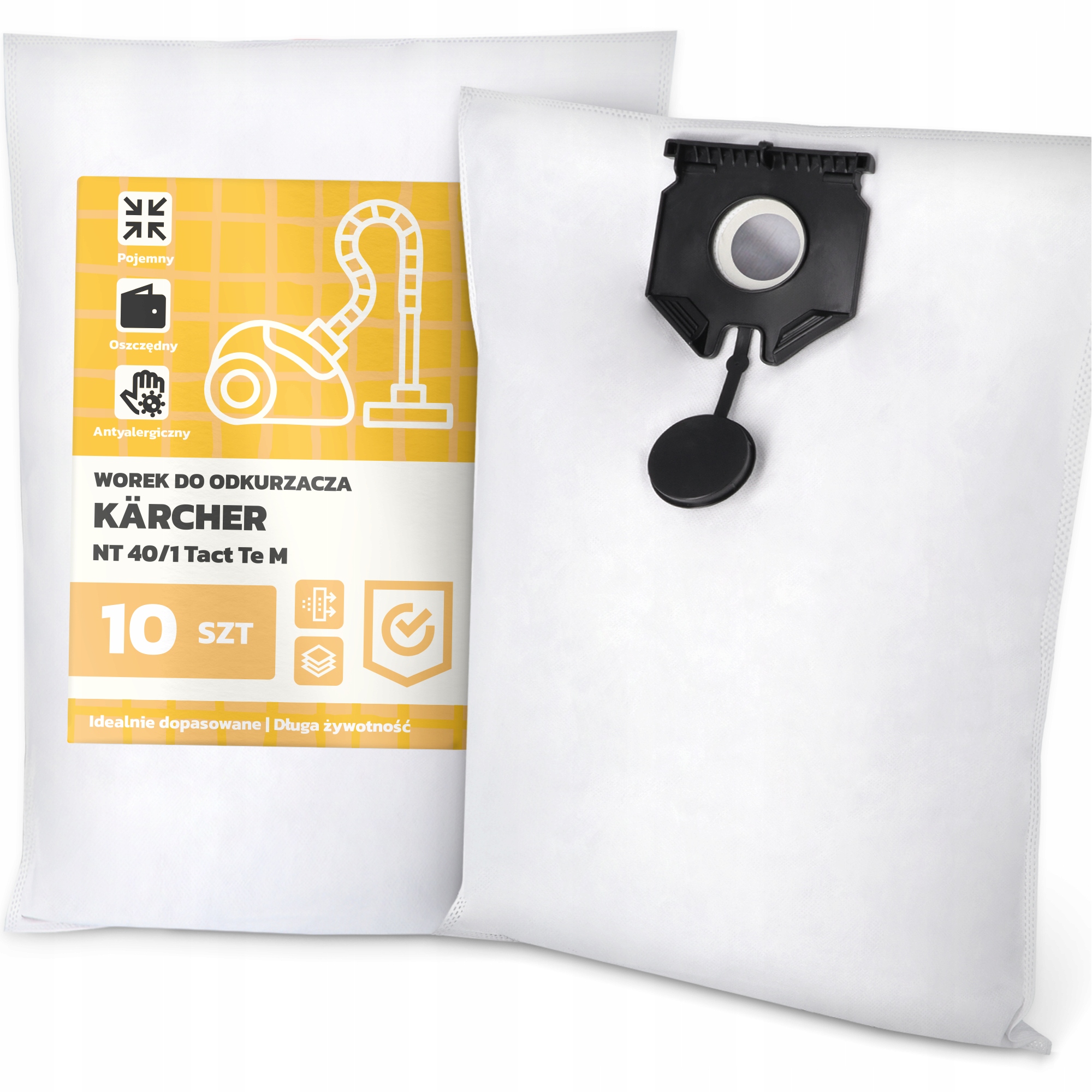 10 x Sáček Do Vysavače Kärcher Nt 40/1 Tact Te M Syntetický Odolný Wo G9