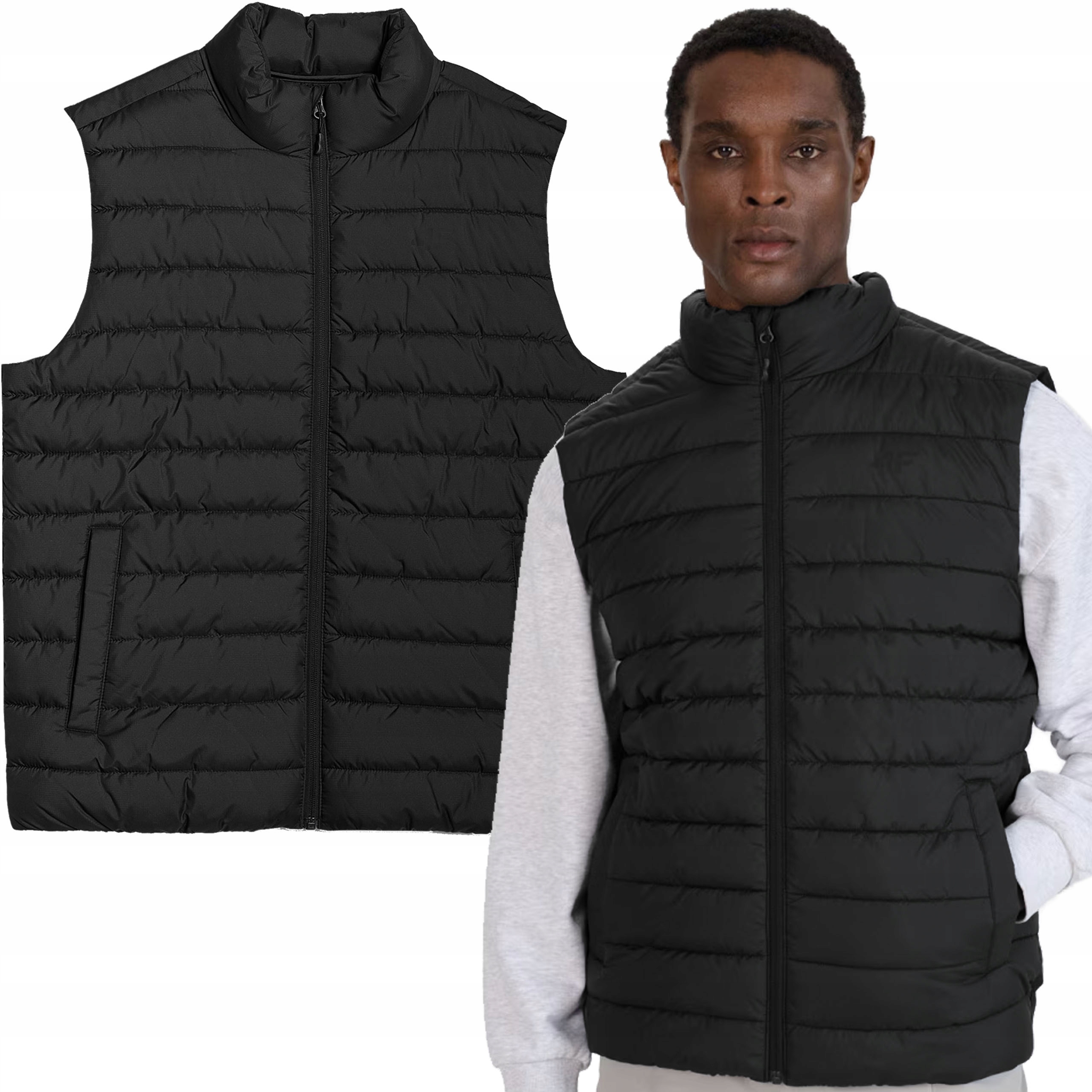 Pánská vesta 4F Bunda Bez Rukávů Péřová sportovní prošívaná M191-20S-XXL