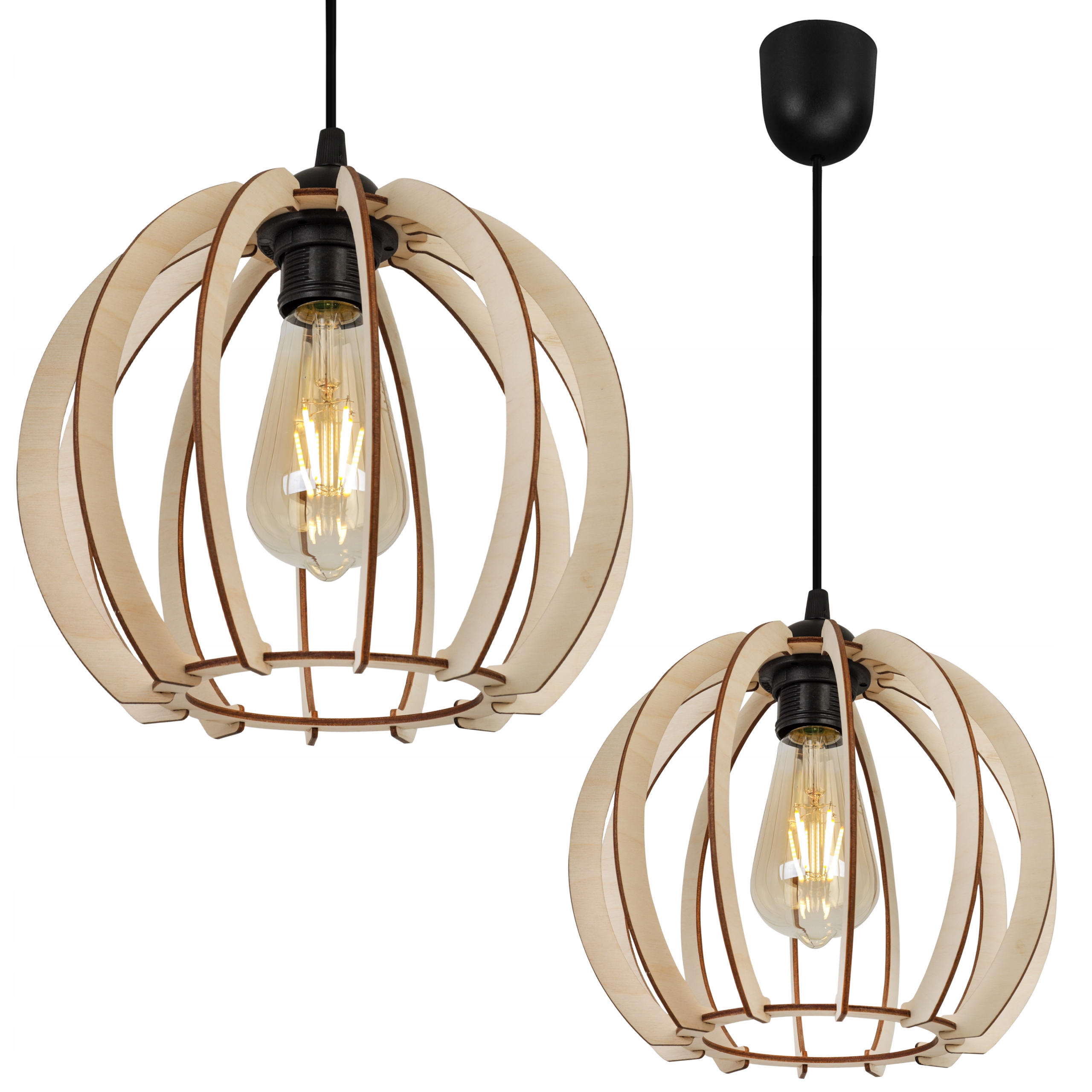 

Nowoczesna Lampa Wisząca Sufitowa Z Drewna Led