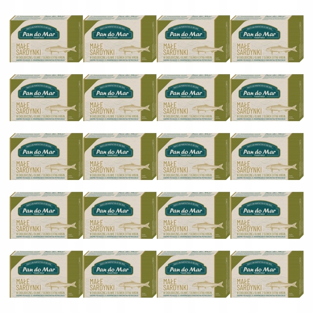 20 x Sardynki w Bio Oliwie z Oliwek 120 g (90 g) Pan Do Mar