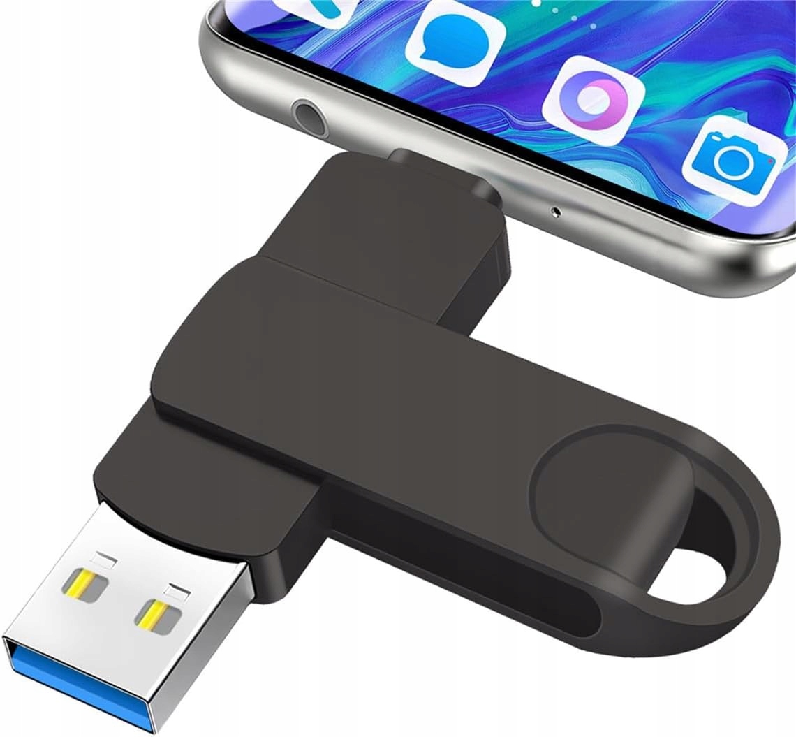 Pendrive 512 GB USB-C TYP C Rotate Dual Drive 2W1 USB A Pamięć USB Czarny