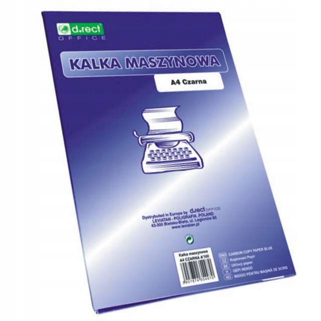 KALKA biurowa MASZYNOWA czarna A4 50 arkuszy