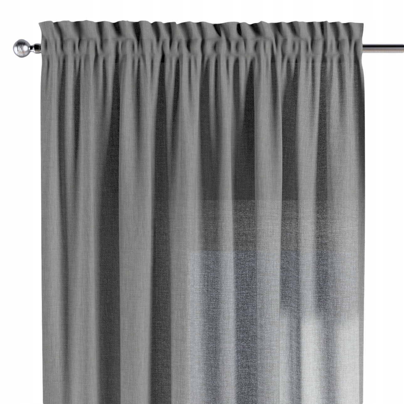 Záves na kanáli s ofinou 1 ks 130x260 cm sivý