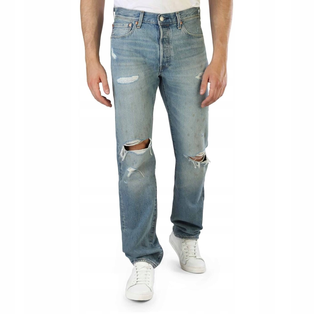 Levi's 501 Pánské Džínové Kalhoty Modré S Dírami 40/34 Jyn