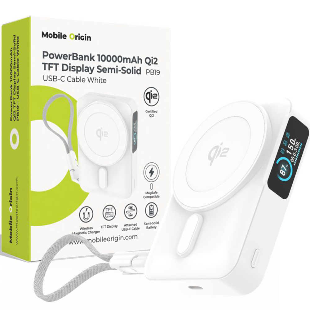 Power bank indukcyjny Mobile Origin do MagSafe 10000mAh Qi2 15W kabel Usb-c