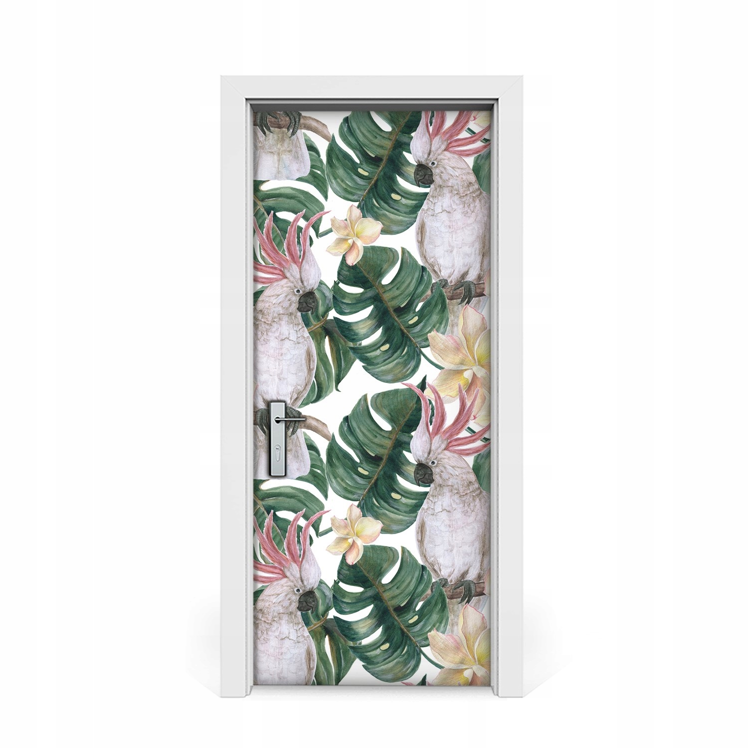 

Naklejka na drzwi okleina Tropikalne papugi 85x205