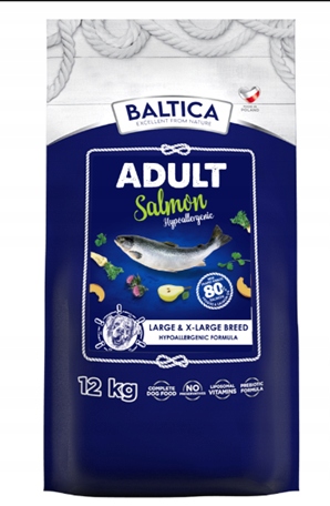Baltica Excellent Adult Salmon Sucha Karma dla Dużych Psów L-XL Łosoś 12kg