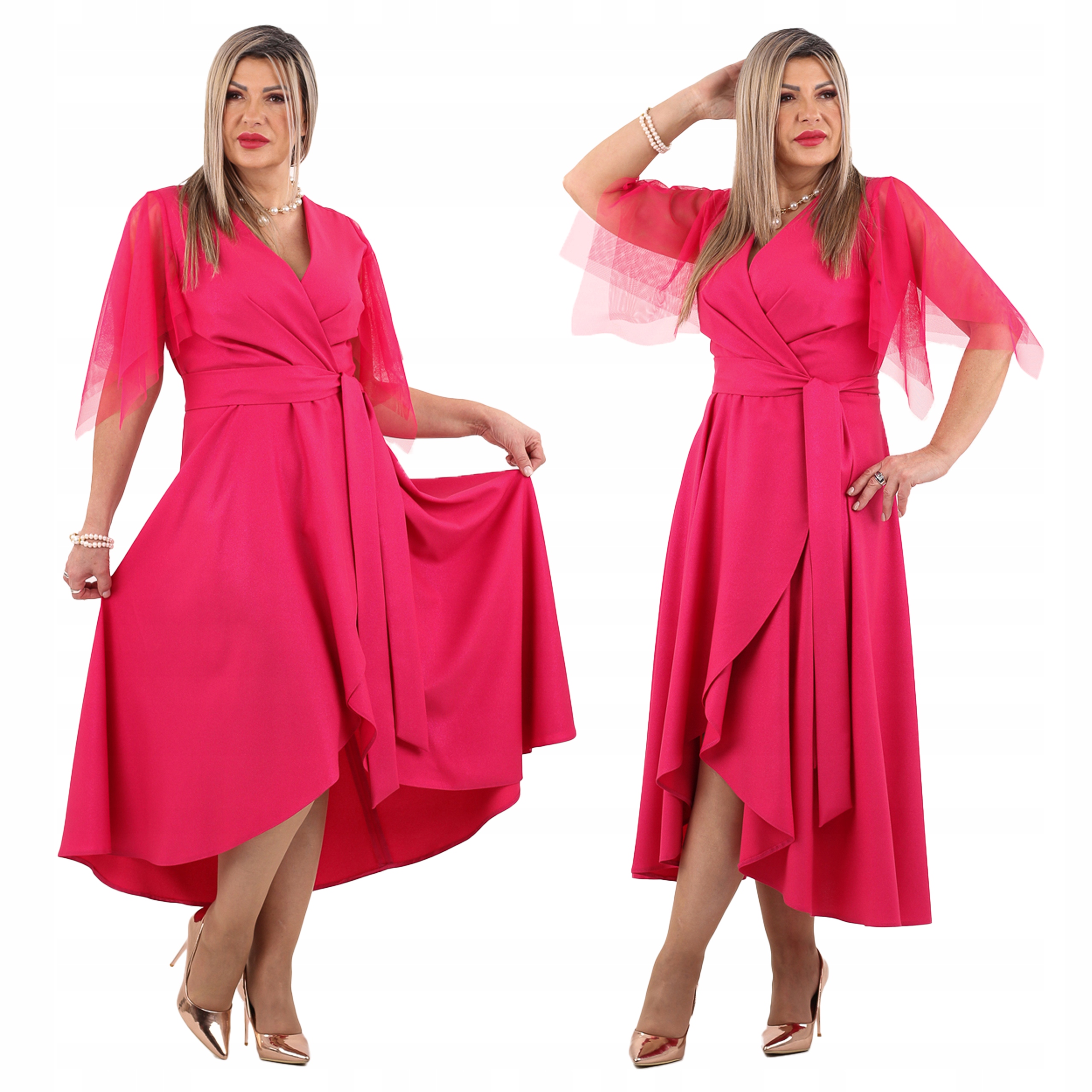 Sukienka wieczorowa na wesele błyszcząca Polski Producent duże rozmiary