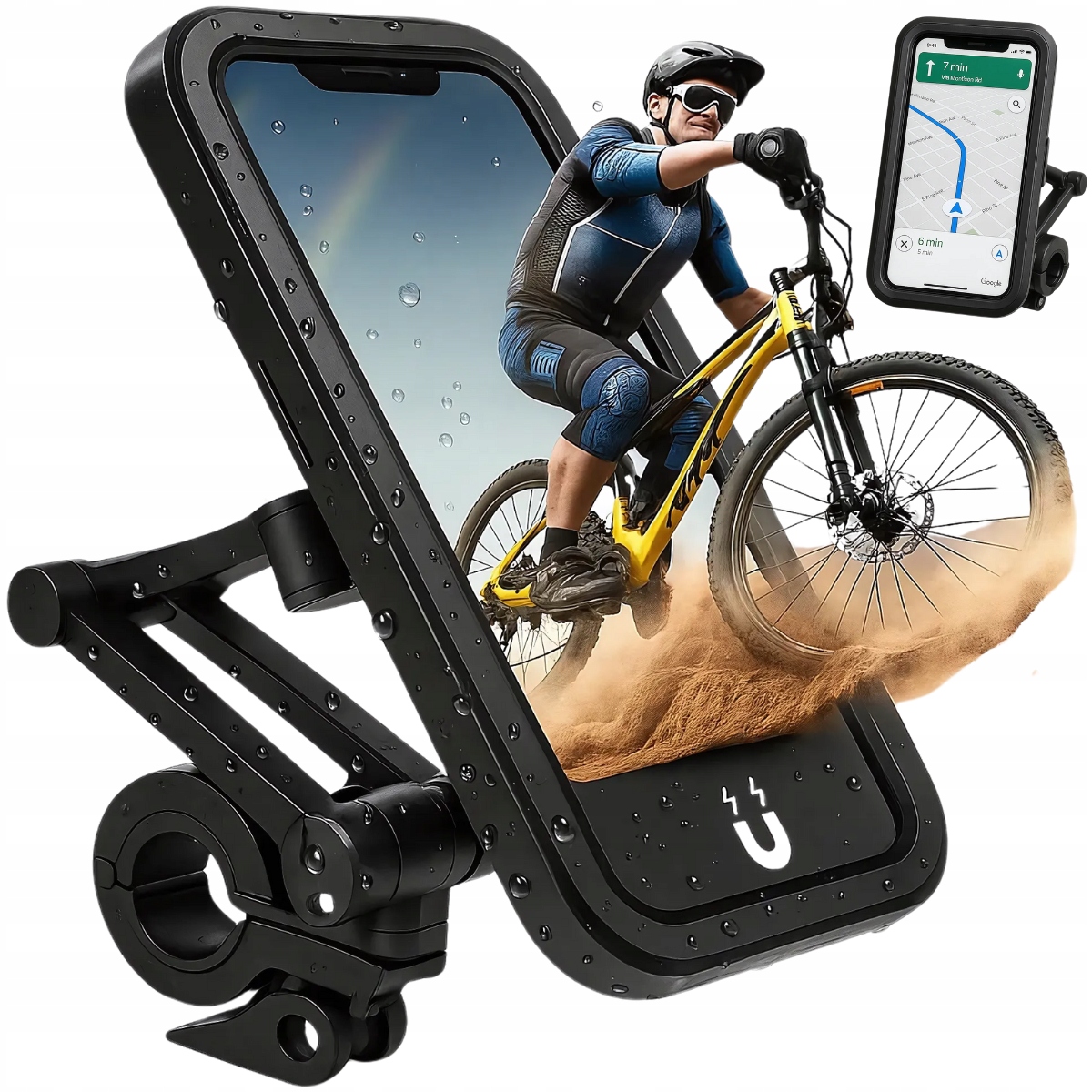 Wodoodporny Uchwyt Telefon Smartfon Rower Motocykl Hulajnoga 360° Gps