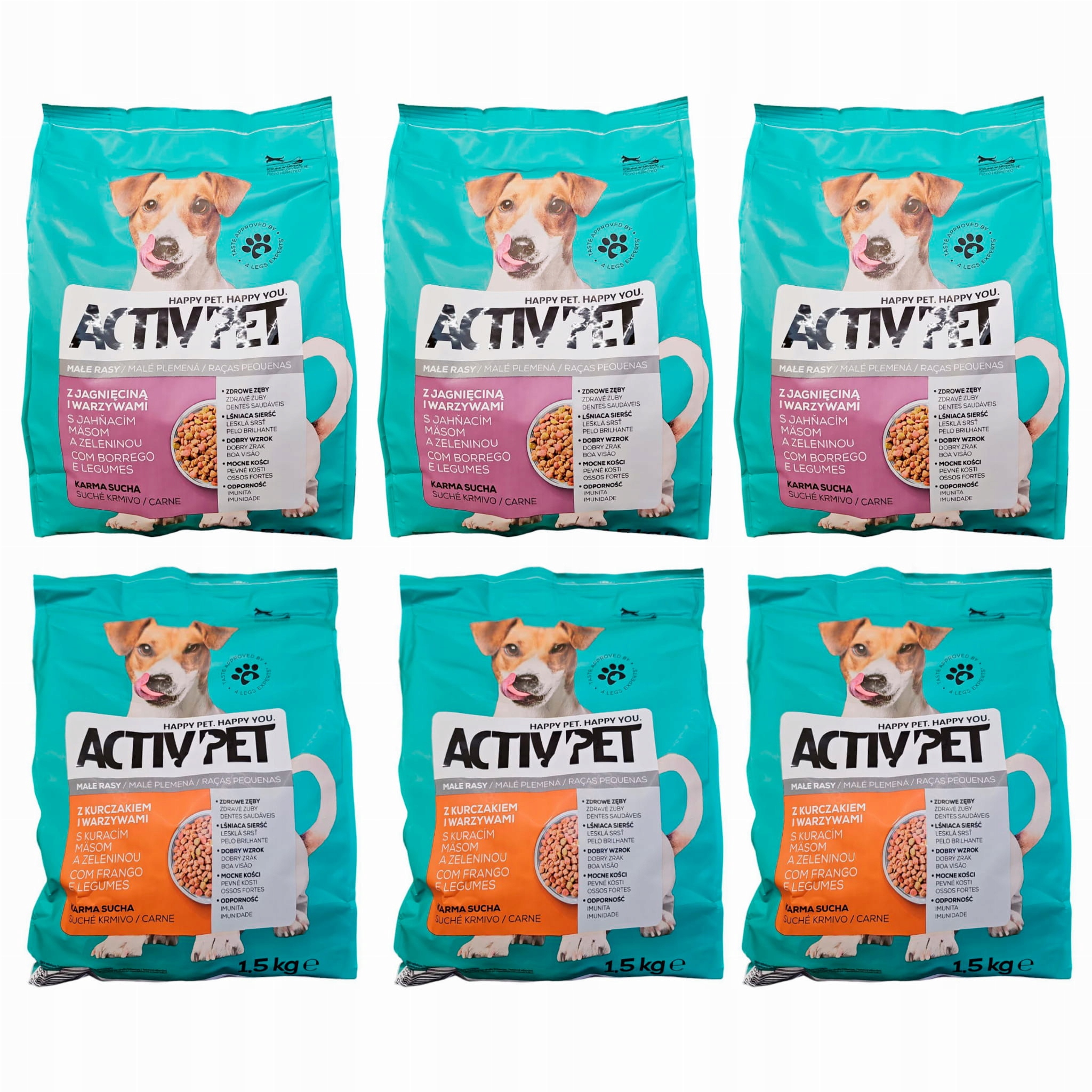 Levně Krmivo pro psy malých plemen Mix Chutí 6x1,5 kg Activ Pet