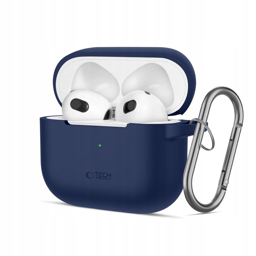 Etui do Apple Airpods 3 Tech-Protect Silicone Hook granatowe