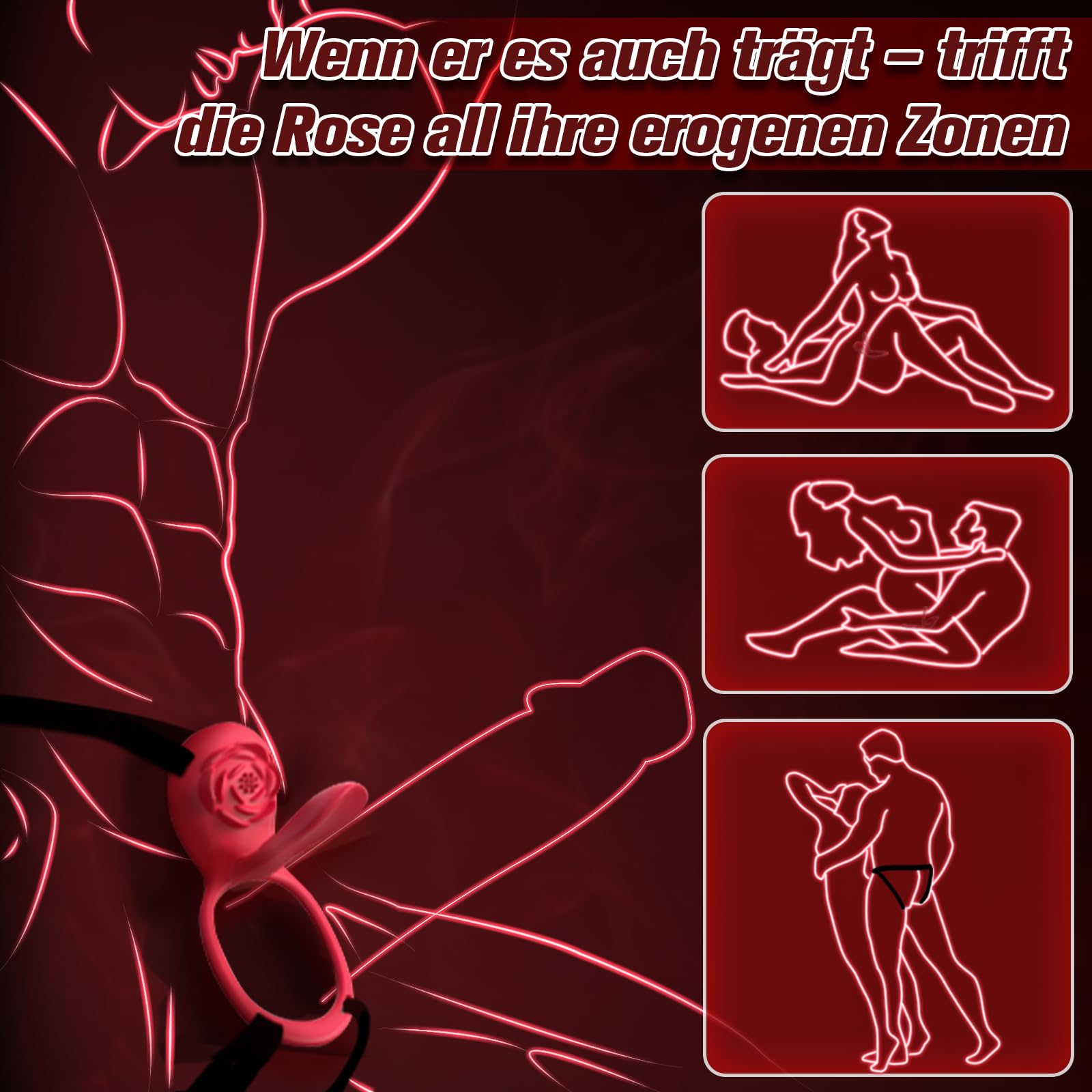 ROSE VIBRATION Zestaw Wibratorów BDSM Dla Par Z Pilotem Cichy — miniatura 3
