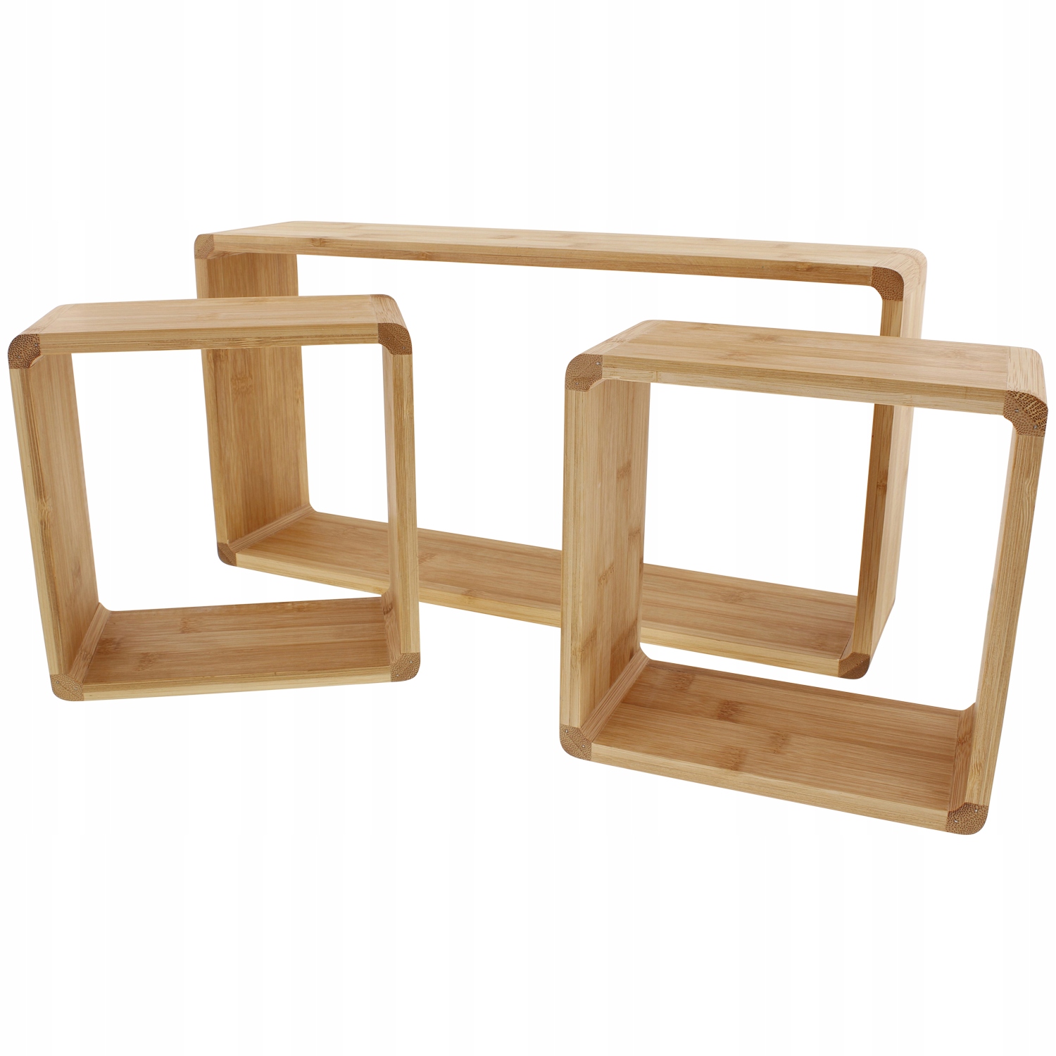 3 REGAŁ WISZĄCY PÓŁKA NA ŚCIANĘ SKRZYNKI BAMBUSOWE Marka Home Accents