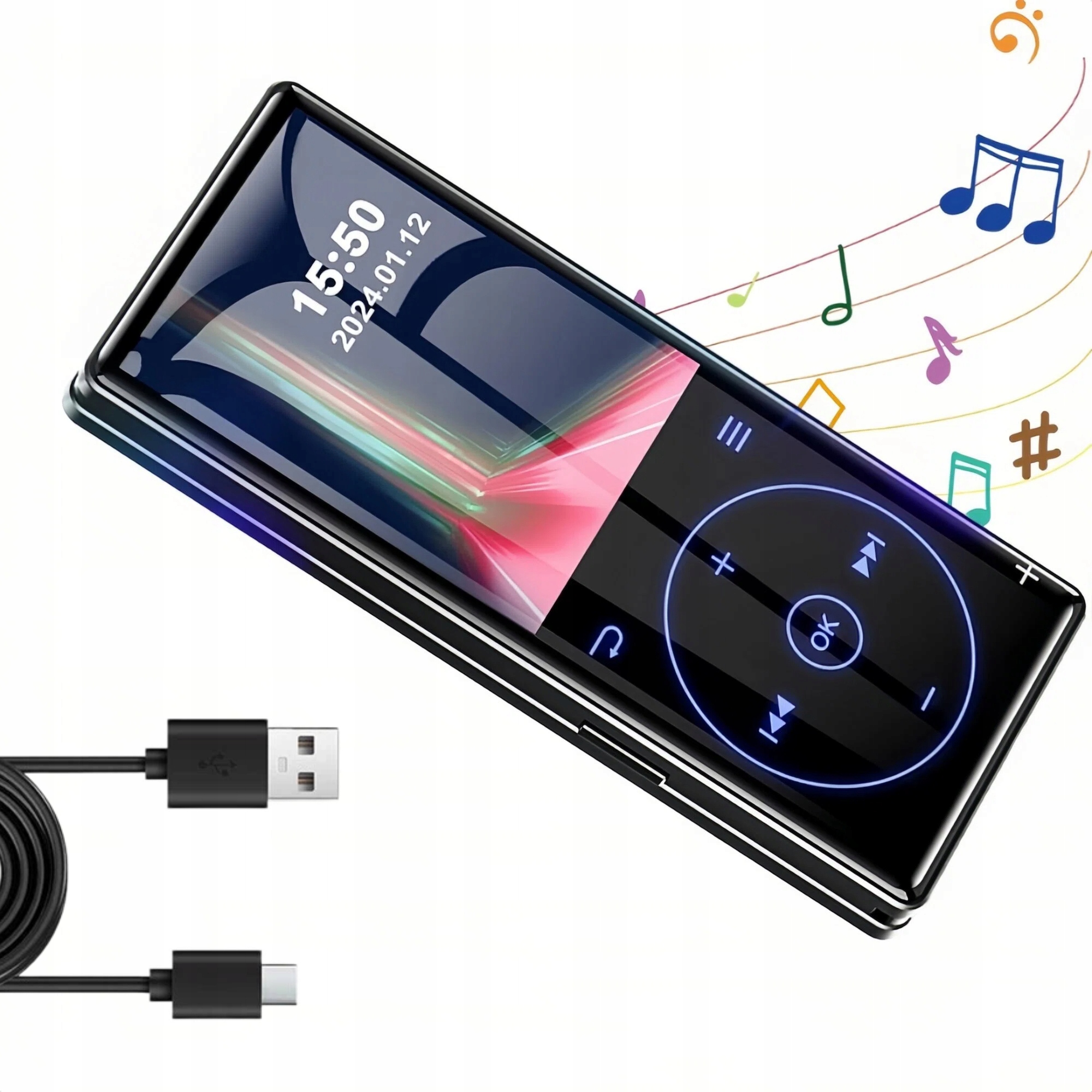 MP3 Přehrávač Bluetooth Rádio Diktafon Fm Redukce 16 Gb Černý