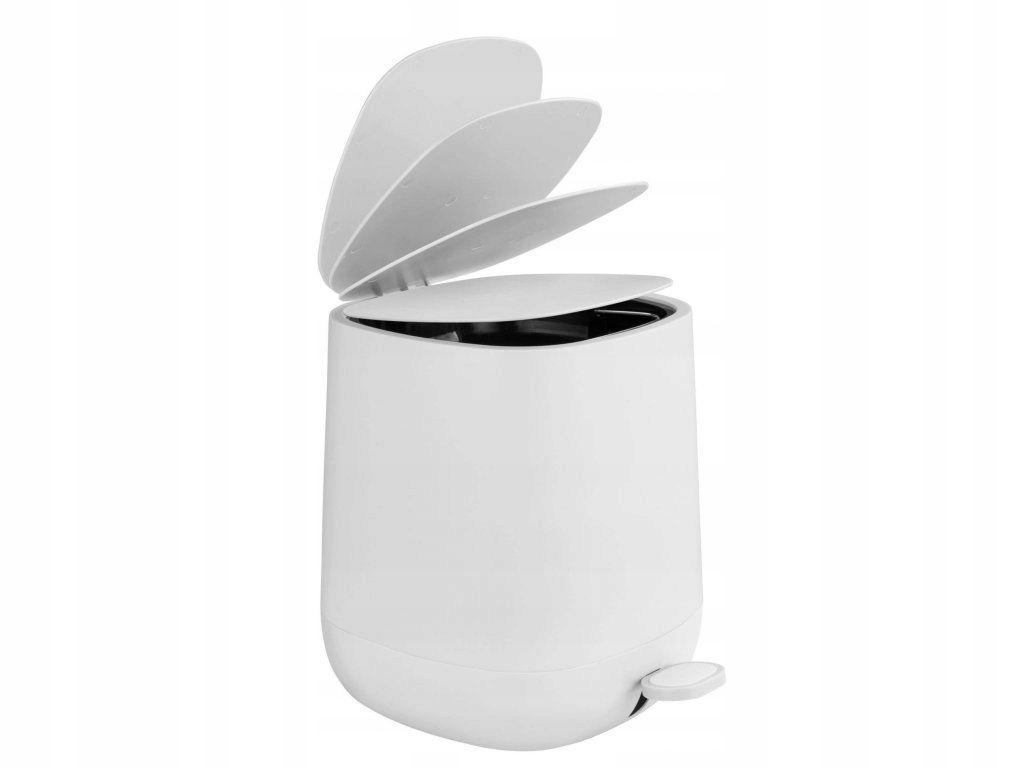 Koupelnový koš s pedálem Davos, bílá podložka, 5 L, Wenko