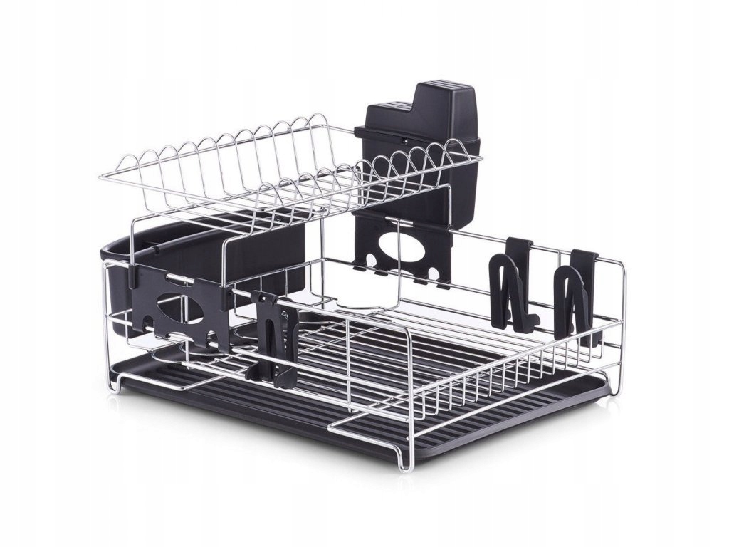 Levně Odkapávač nádobí, 49 x 40 x 29 cm, černá barva