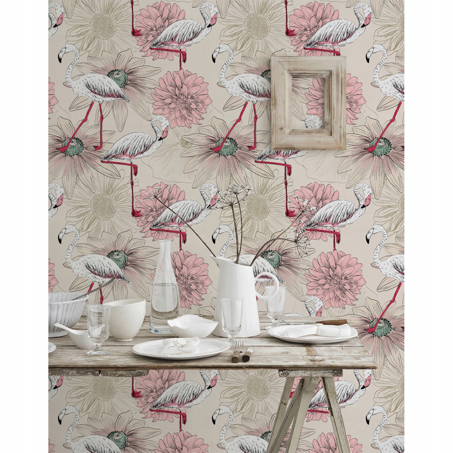 

Fototapeta ścienna Romantyczne flamingi 290x290 cm