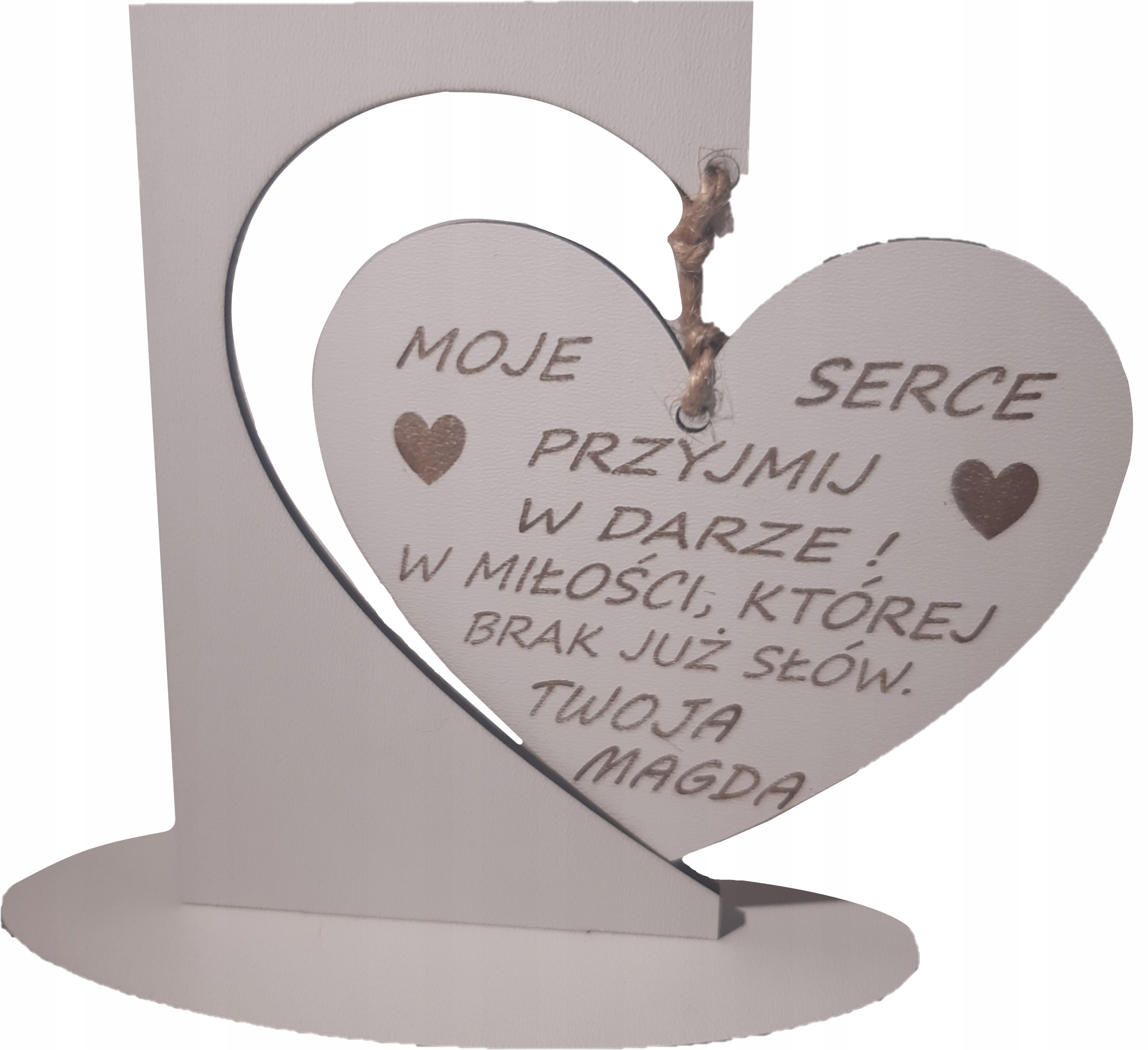 Serduszko wiszące ,podstawka grawer Marka bez marki