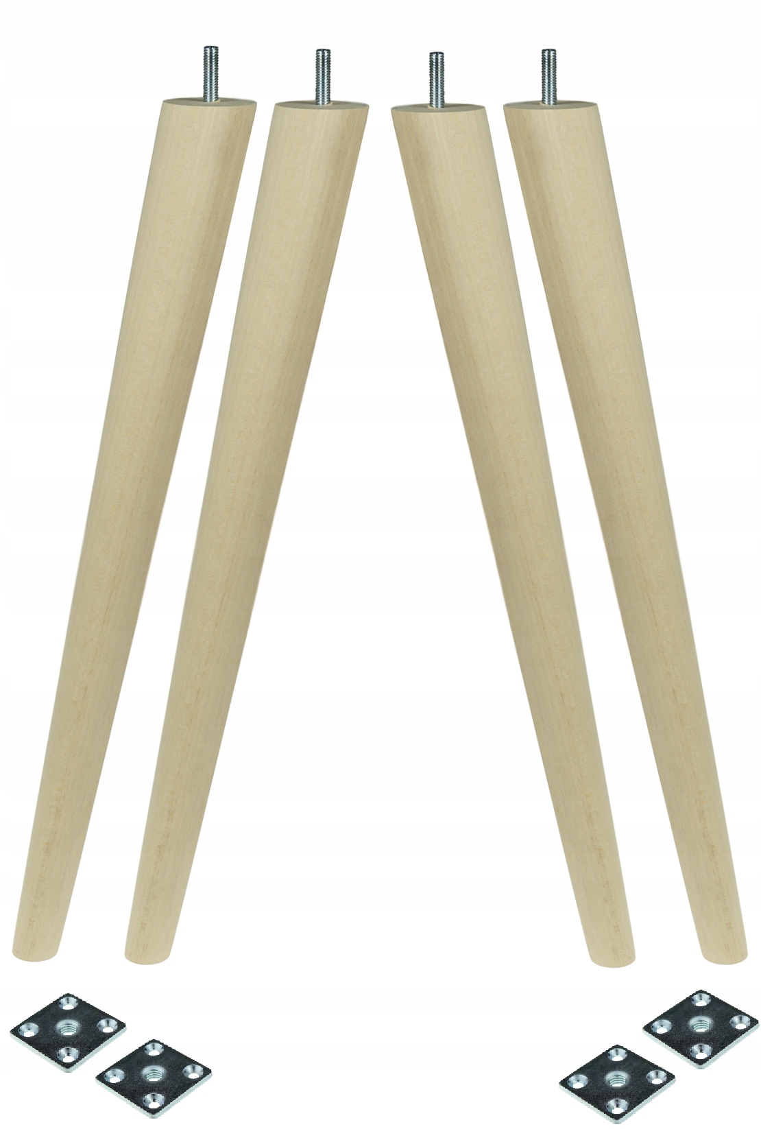 

Nogi Nóżki Drewniane surowe 45 cm blachy zestaw