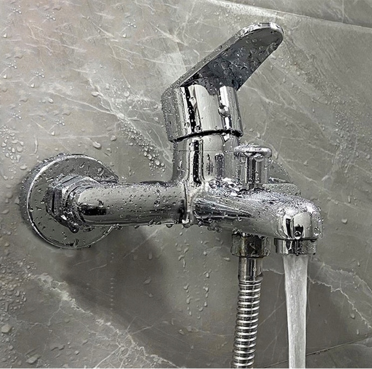 BATERIA WANNOWA PRYSZNICOWA ŚCIENNA KRAN WANNOWO PRYSZNICOWA ZESTAW CHROM Marka Optima