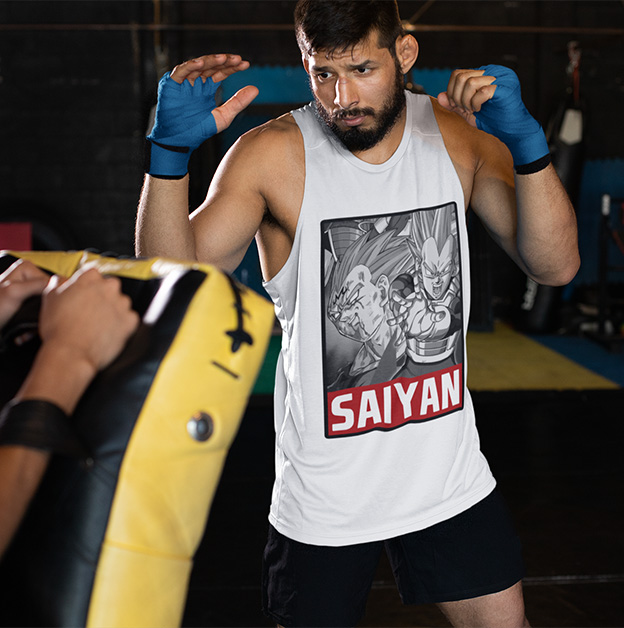 TANK TOP DRAGONBALL SAIYAN VEGETA Dekolt okrągły