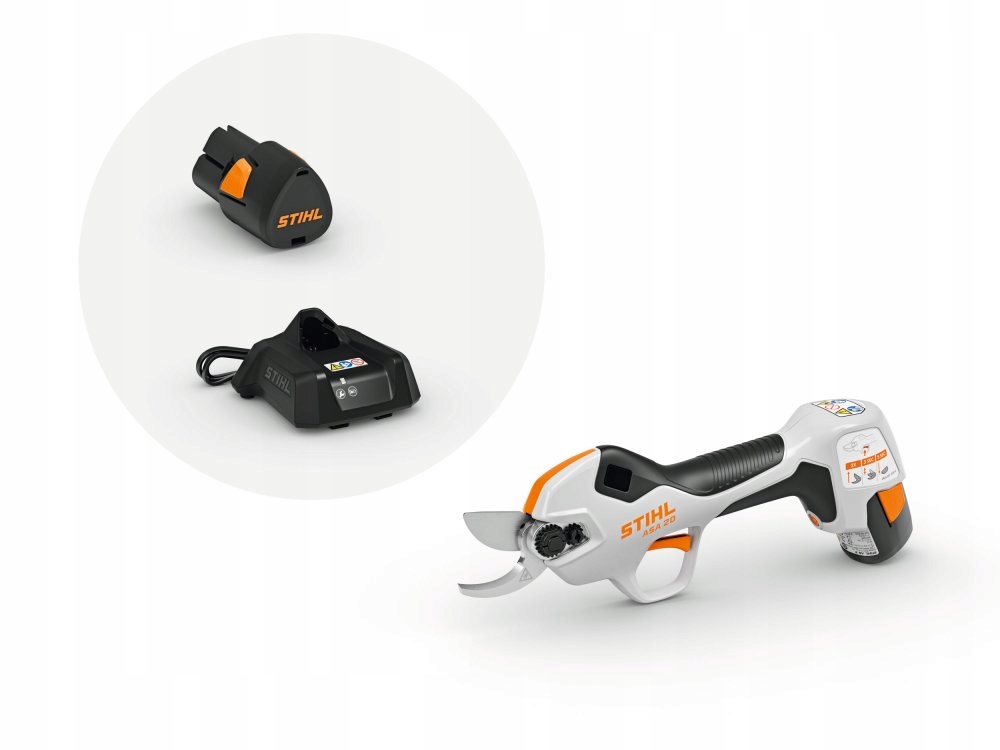 Záhradné akumulátorové nožnice Stihl Asa 20 sada, 1x akumulátor a nabíjačka