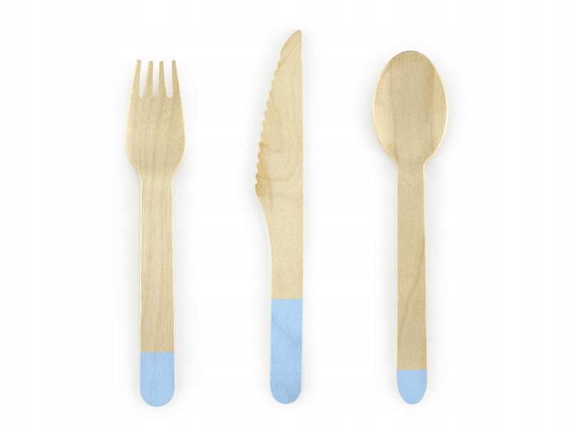 

Sztućce Drewniane 16 cm Niebieskie 18 sztuk Party