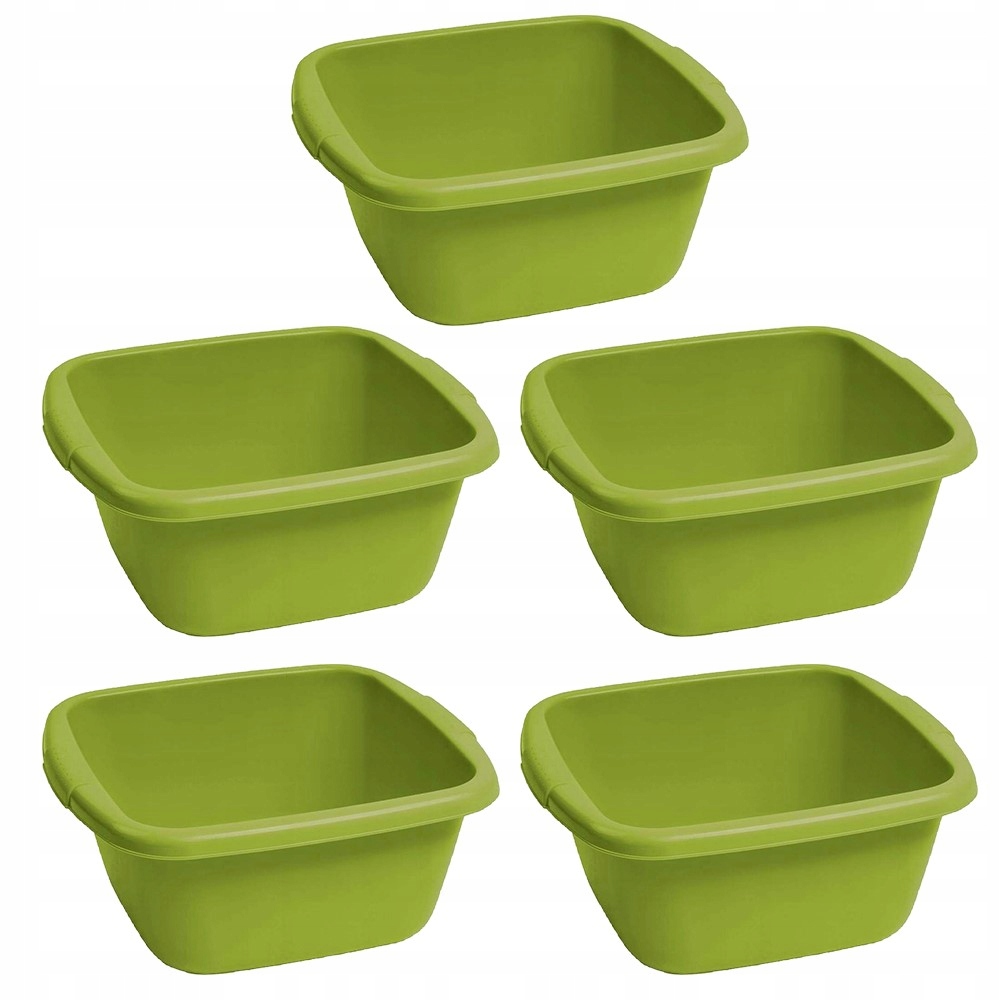 5 kusů Koupelnová miska zelená plast 14L Curver
