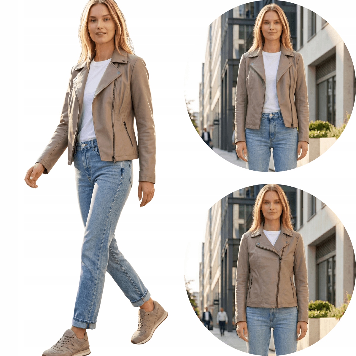 Dámská bunda z ekokůže, elegantní, na zip, velikost 2912 3XL