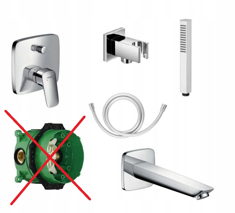 Zestaw wannowy podtynkowy Hansgrohe Logis 5w1