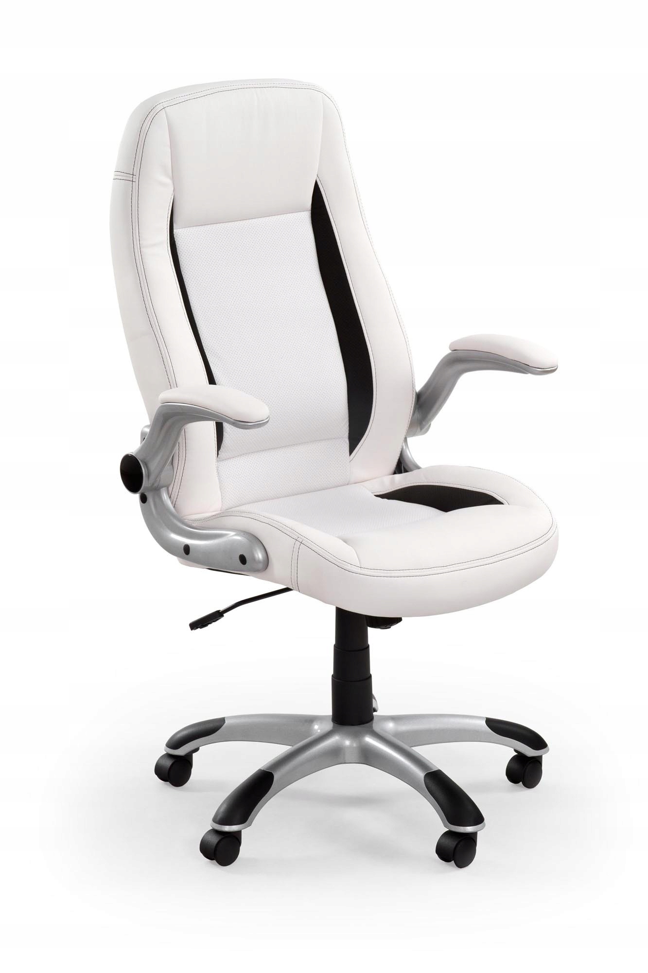Fotel Obrotowy Saturn Halmar Eco Skóra-biały