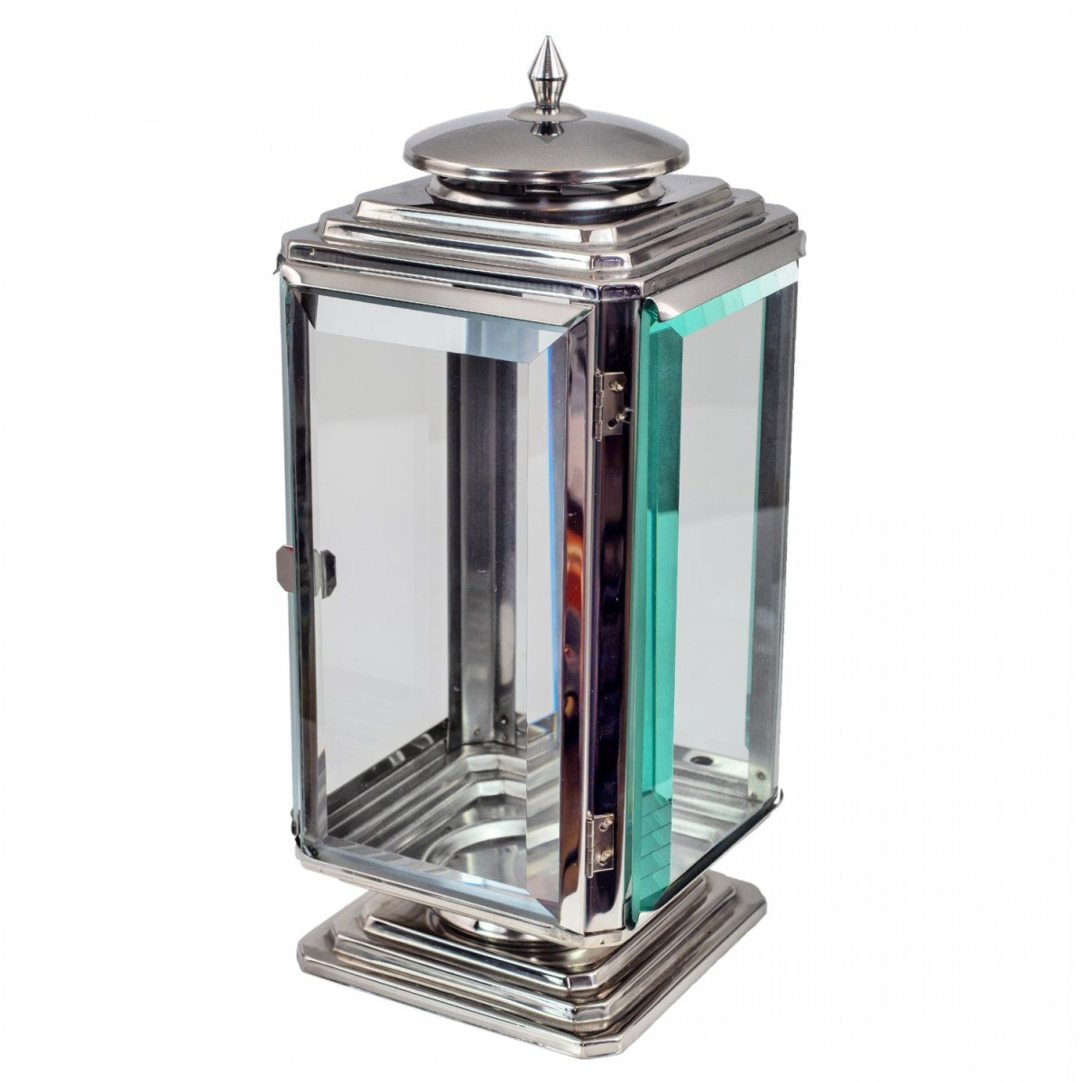 Strieborný grafit náhrobná sviečka luxusný sklenený kov nerezová oceľ 28 cm