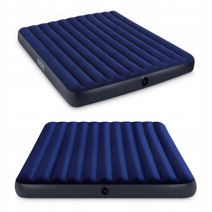 Materac Dmuchany Dwuosobowy Welurowy 203X183 CM Niebieski Intex 64755